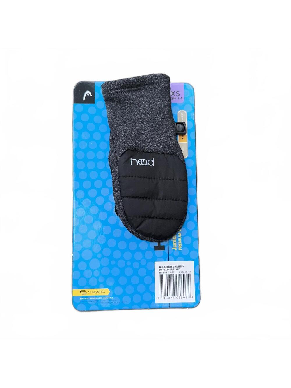 HEAD Hybrid Touchscreen Kids Junior Gloves Mittens Heather Gray/Black, XS (2-4)